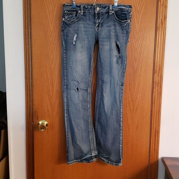 Very Nice Amethyst Distressed Jeans Sz 13 - Picture 1 of 15